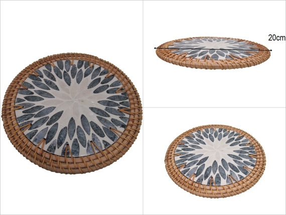 sd53158 dekoratif sedefli rattan altlık nihale - 1