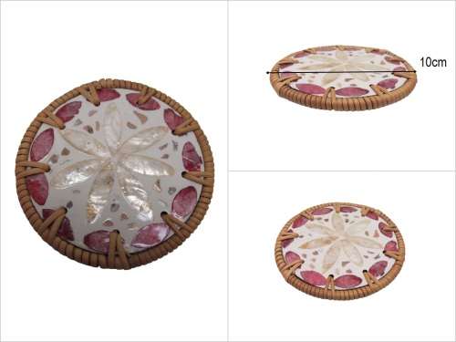 sd53160 dekoratif sedefli rattan altlık bardak altlığı - 