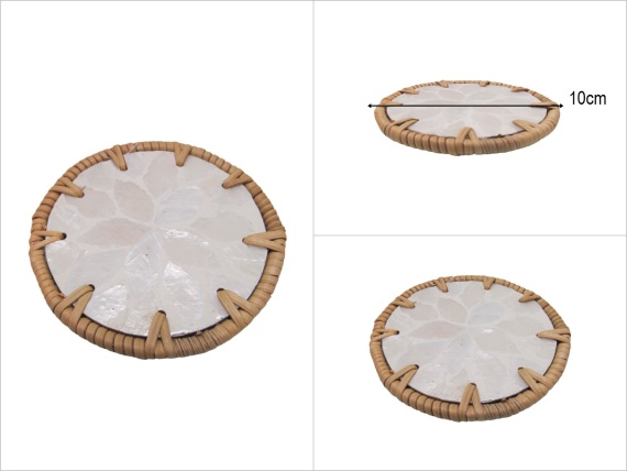 sd53161 dekoratif sedefli rattan altlık bardak altlığı - 1