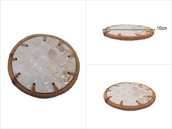 sd53162 dekoratif sedefli rattan altlık bardak altlığı - 1