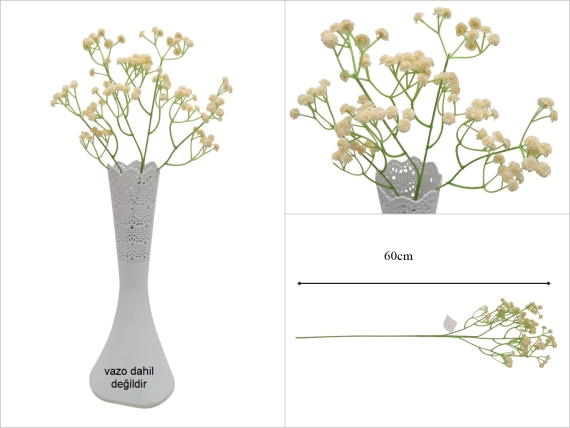sd53255 plastik yapay krem rengi cipsofilya gelin çiçeği - 1