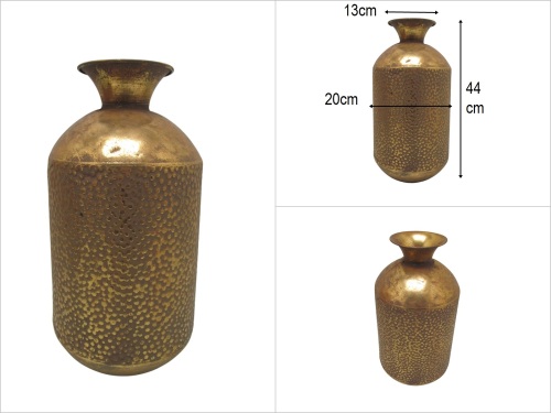 sd53280 dekoratif eskitme gold boyalı dövme metal vazo - 
