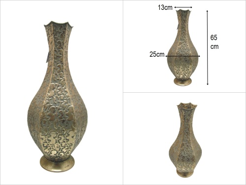 sd53281 dekoratif eskitme gold boyalı dövme metal vazo - 