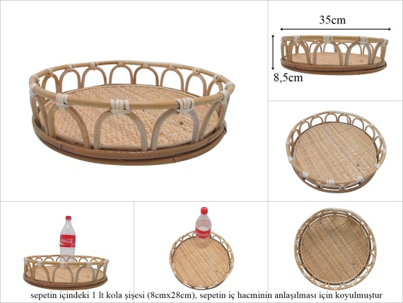 sd53329 hazeran dekorlu rattan tepsi - 1
