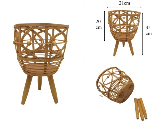 sd53352 dekoratif no1 ayaklı rattan saksılık - 1