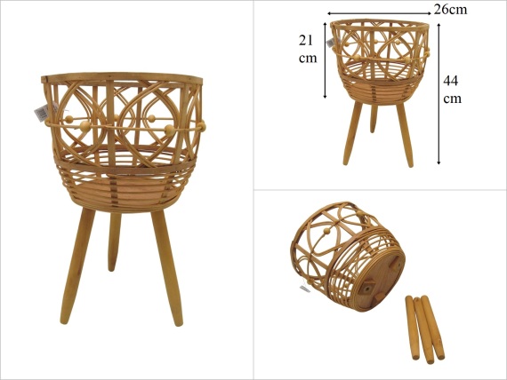 sd53353 dekoratif no2 ayaklı rattan saksılık - 1