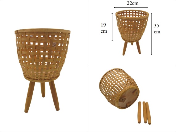 sd53355 dekoratif no1 ayaklı bambu saksılık - 1