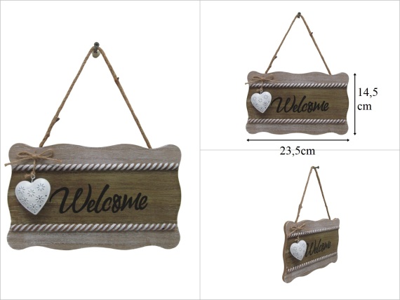 sd53361 dekoratif ahşap kapı duvar süsü welcome - 1