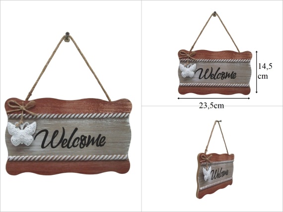 sd53362 dekoratif ahşap kapı duvar süsü welcome - 1