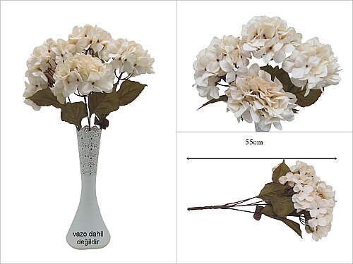 sd53487 pastel yapay krem ortanca demeti - 