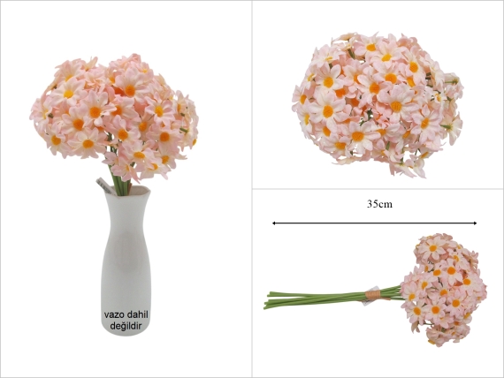 sd53510 yapay 7 li açık pembe papatya demeti - 1