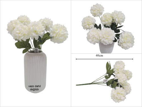 sd53523 yapay krem ponpon çiçek - 