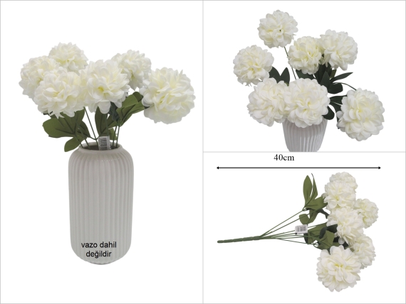 sd53523 yapay krem ponpon çiçek - 1