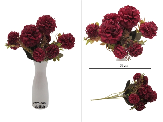 sd53534 yapay bordo top karanfil demeti - 1