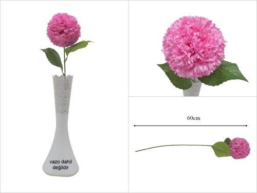 sd53536 dekoratif koyu pembe yapay top çiçek - 