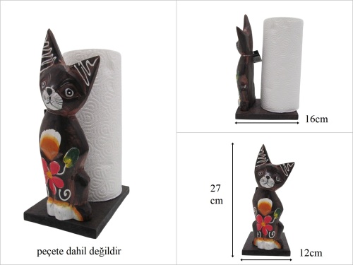 sd53549 kedi figürlü ahşap kağıt havluluk - 