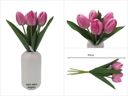 sd53653 yapay ıslak lila lale demeti 5 li - 