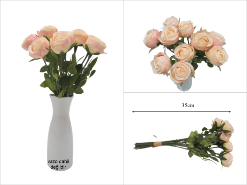 sd53687 açık pembe 10 lu dikenli gül demeti - 