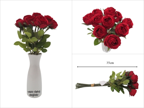 sd53688 kırmızı 10 lu dikenli gül demeti - 