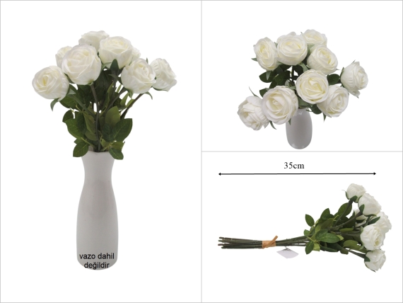 sd53689 beyaz 10 lu dikenli gül demeti - 1